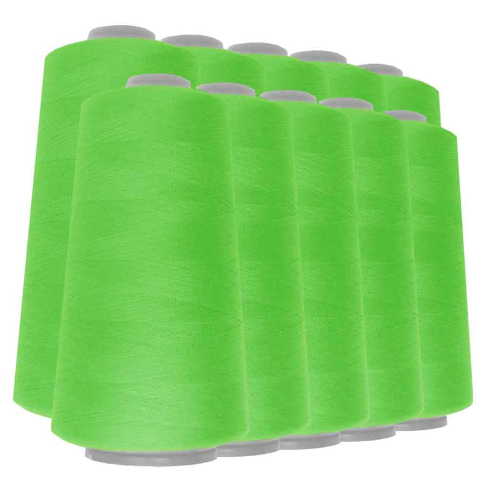 Schneidereibedarf Werner - 10 Rollen/Konen Overlock-Nähgarn/Overlockgarn - Polyester, 40/2 Stärke, 2743 Meter / 3000 Yards, für Näharbeiten, Quilten, Patchwork, Kleidung (schwarz (580))