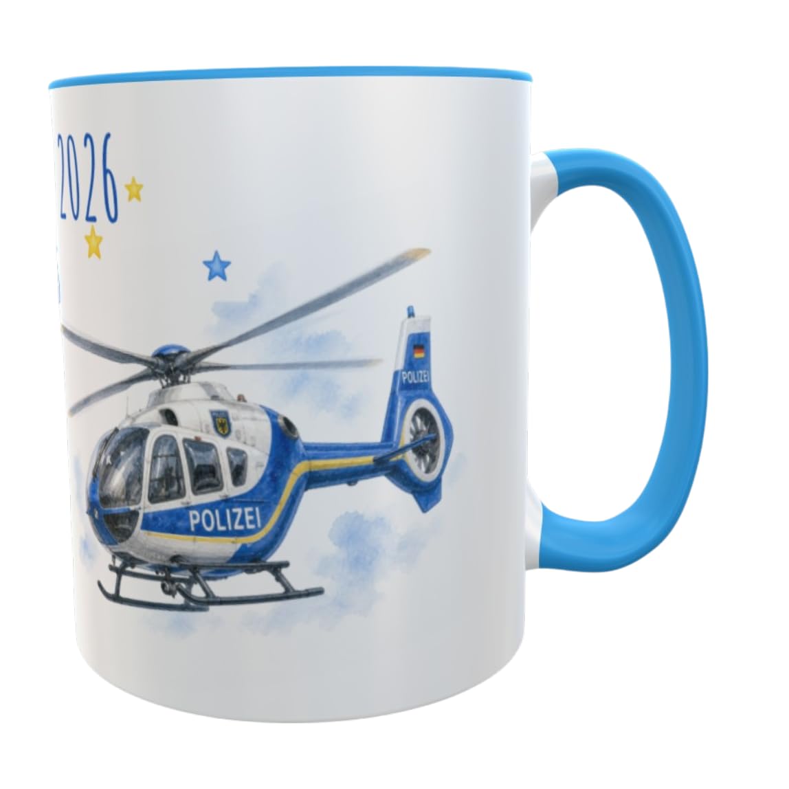 Namenstasse Personalisierte Einschulung Tasse Schulkind 2026 Polizei Motiv mit Wunschname 330ml Keramik spülmaschinenfest Geschenk Schultüte (Feuerwehr)