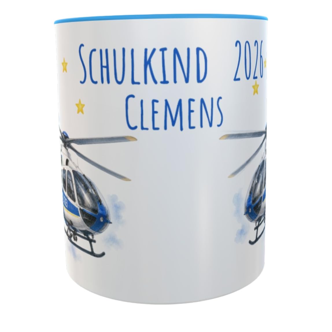 Namenstasse Personalisierte Einschulung Tasse Schulkind 2026 Polizei Motiv mit Wunschname 330ml Keramik spülmaschinenfest Geschenk Schultüte (Feuerwehr)