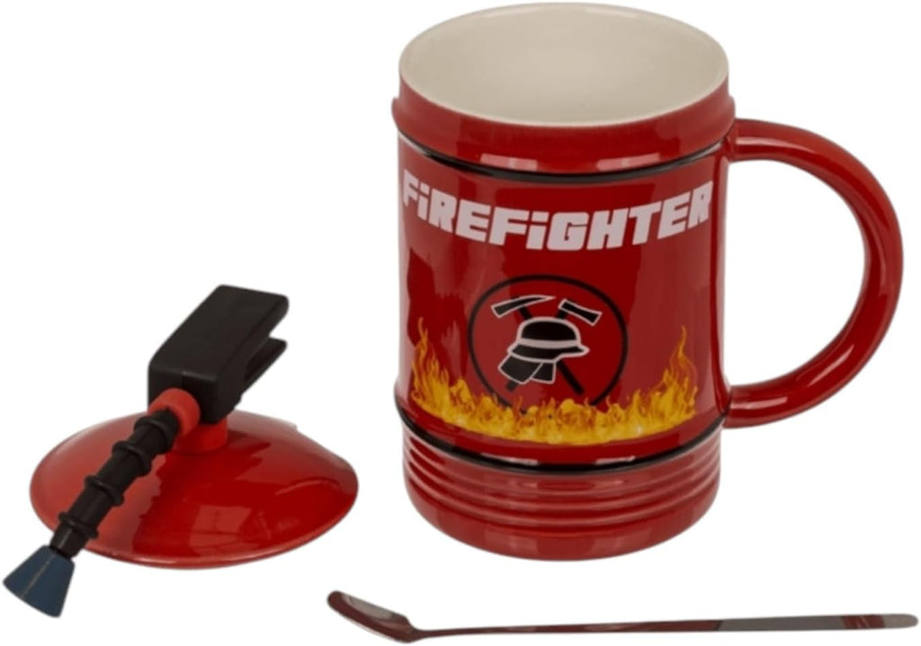 Feuerwehr Tasse mit Deckel und Löffel