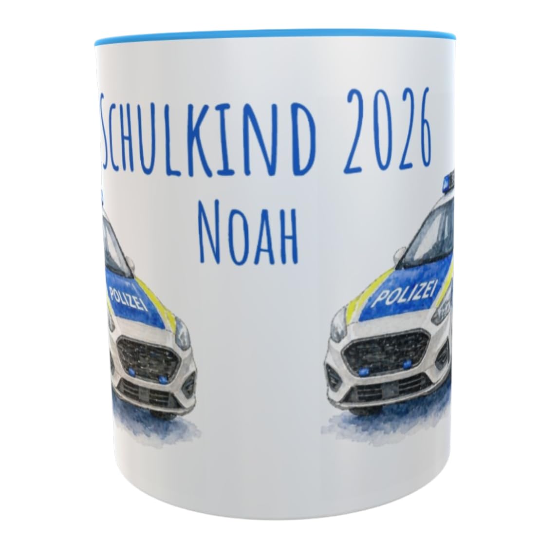 Namenstasse Personalisierte Einschulung Tasse Schulkind 2026 Polizei Motiv mit Wunschname 330ml Keramik spülmaschinenfest Geschenk Schultüte (Feuerwehr)
