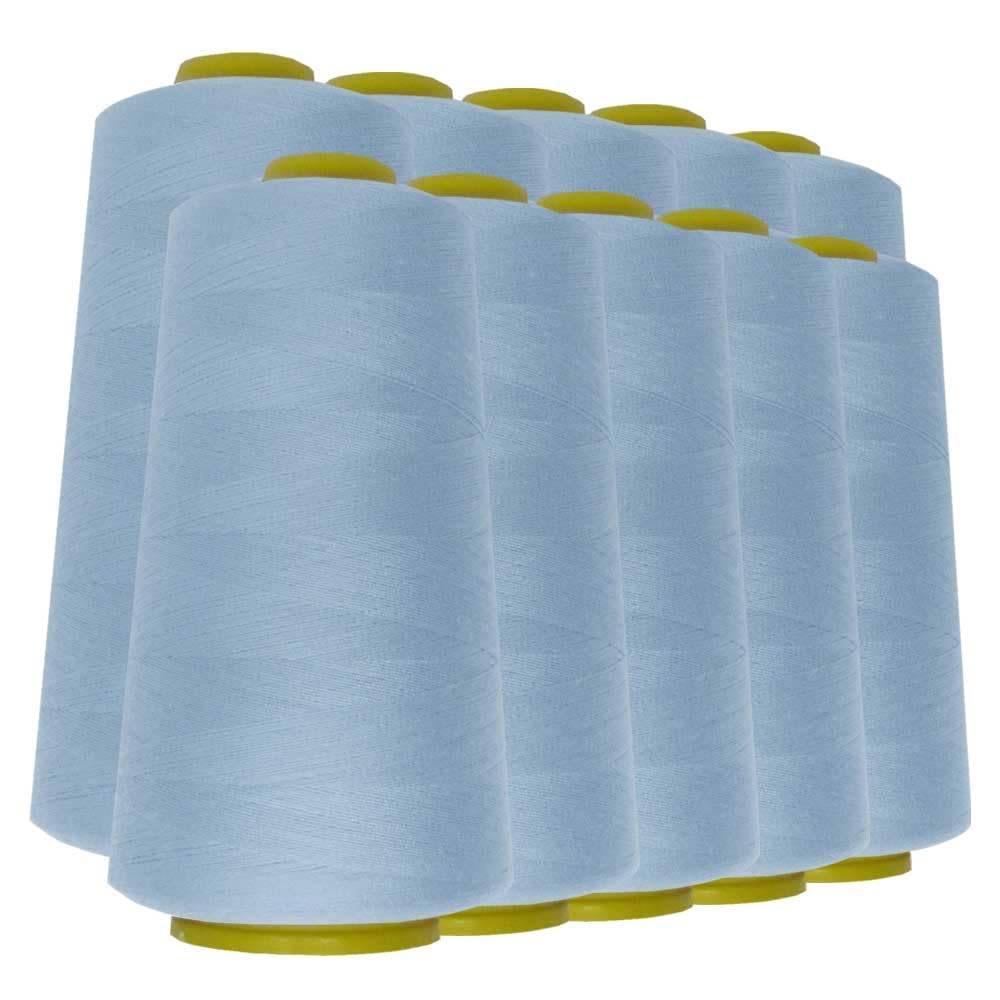 Schneidereibedarf Werner - 10 Rollen/Konen Overlock-Nähgarn/Overlockgarn - Polyester, 40/2 Stärke, 2743 Meter / 3000 Yards, für Näharbeiten, Quilten, Patchwork, Kleidung (schwarz (580))