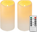 2PACK Wasserdichte Outdoor Flammenlose LED Kerzen Fernbedienung Timer