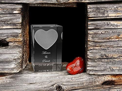 VIP-LASER 3D Herz mit Wunschtext inkl. LED Leuchtsockel Schwarz & Gravur | Personalisiertes Geschenk graviert für Frauen und Männer | Geschenkidee zu Weihnachten Valentinstag Jahrestage