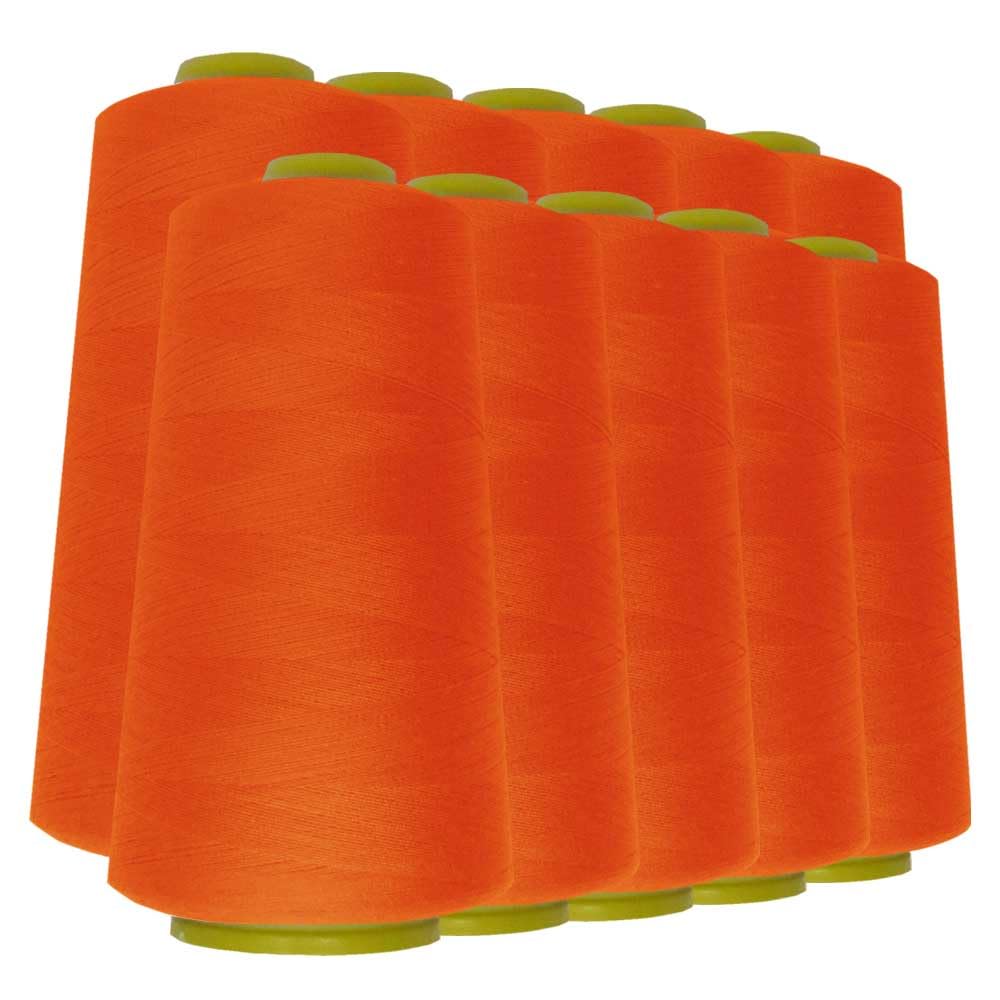 Schneidereibedarf Werner - 10 Rollen/Konen Overlock-Nähgarn/Overlockgarn - Polyester, 40/2 Stärke, 2743 Meter / 3000 Yards, für Näharbeiten, Quilten, Patchwork, Kleidung (schwarz (580))