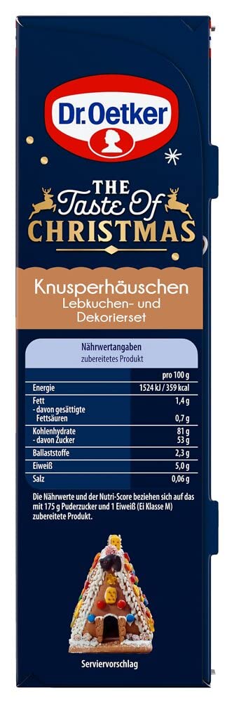 Dr. Oetker Knusper-Häuschen, Lebkuchenhaus und Dekorierset zum Basteln und Verzieren für die Weihnachtszeit- 1 x 403 g