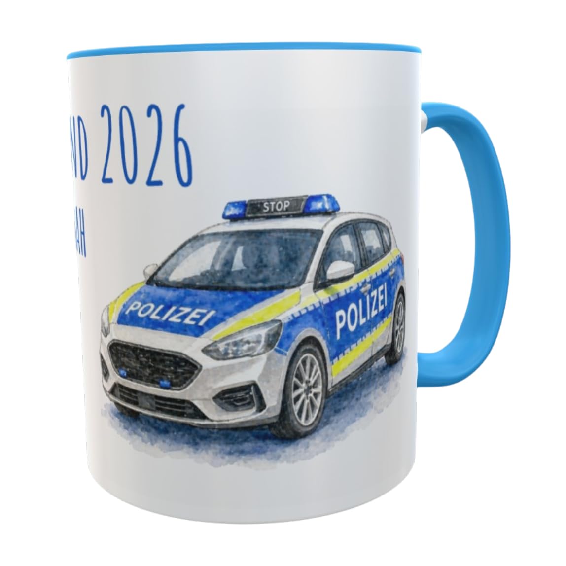 Namenstasse Personalisierte Einschulung Tasse Schulkind 2026 Polizei Motiv mit Wunschname 330ml Keramik spülmaschinenfest Geschenk Schultüte (Feuerwehr)