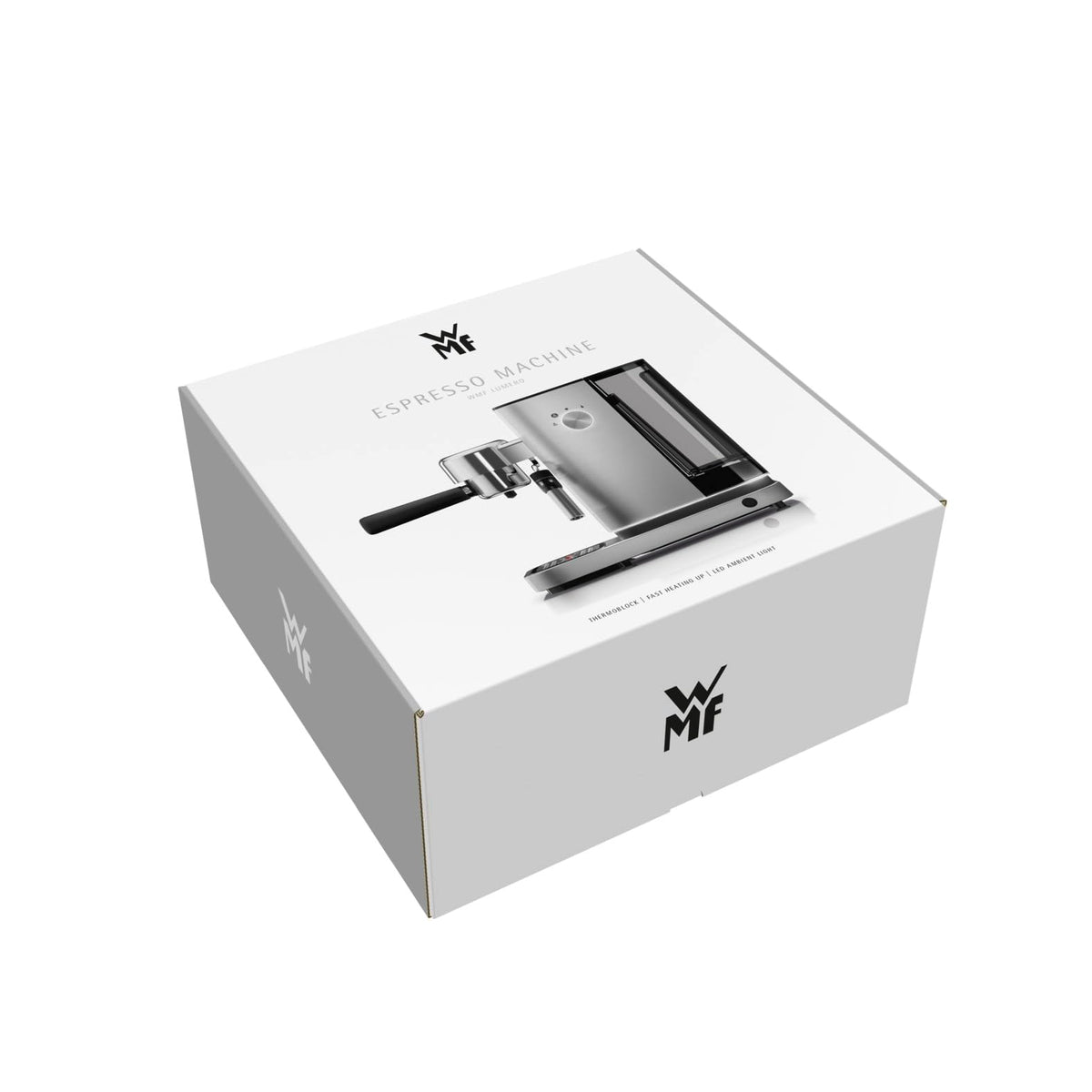 WMF Espresso Pro Siebträgermaschine, halbautomatische Espressomaschine mit Mahlwerk, 15 bar Druck, integrierte Waage, Doppel-Thermoblock Technologie, schnelles Erhitzen, Steingrau