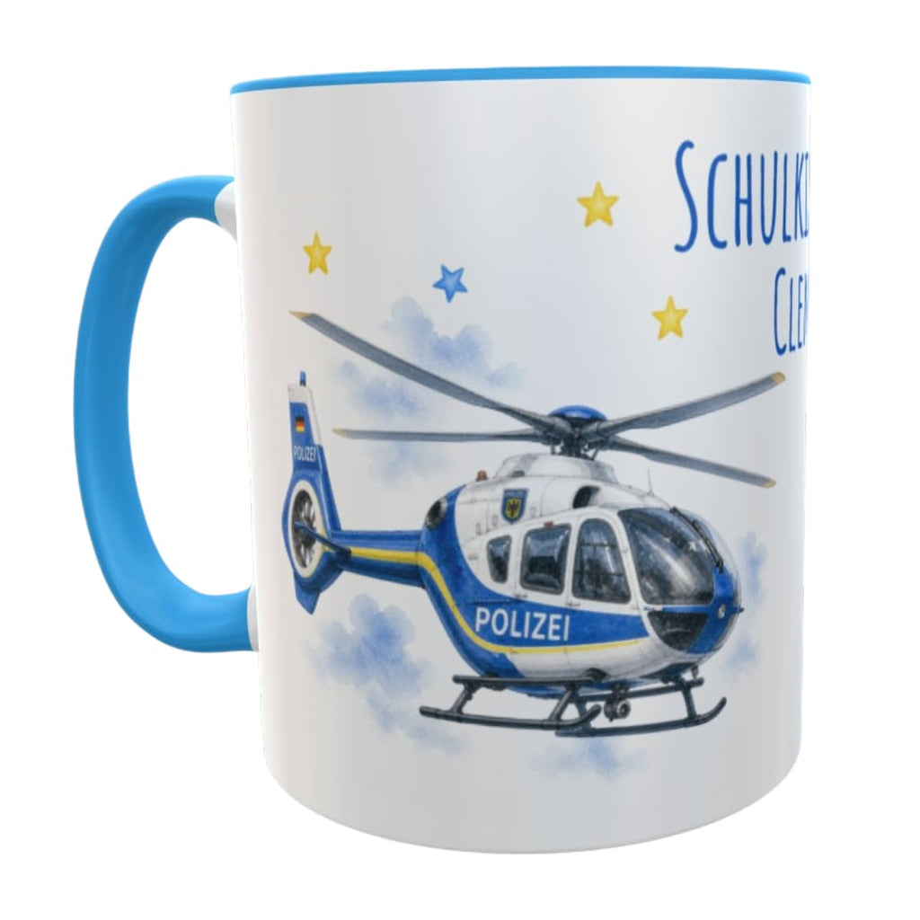 Namenstasse Personalisierte Einschulung Tasse Schulkind 2026 Polizei Motiv mit Wunschname 330ml Keramik spülmaschinenfest Geschenk Schultüte (Feuerwehr)
