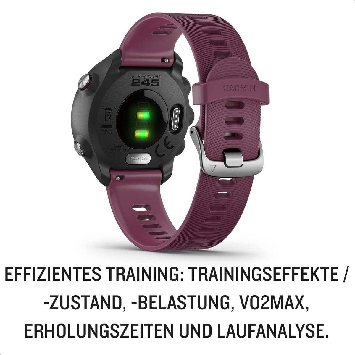 Garmin Forerunner 245 – GPS-Laufuhr mit individuellen Trainingsplänen, speziellen Lauffunktionen und detaillierter Trainingsanalyse. 1,2" (3 cm) Farbdisplay (Generalüberholt)