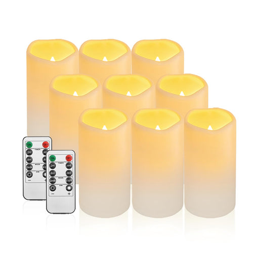 2PACK Wasserdichte Outdoor Flammenlose LED Kerzen Fernbedienung Timer