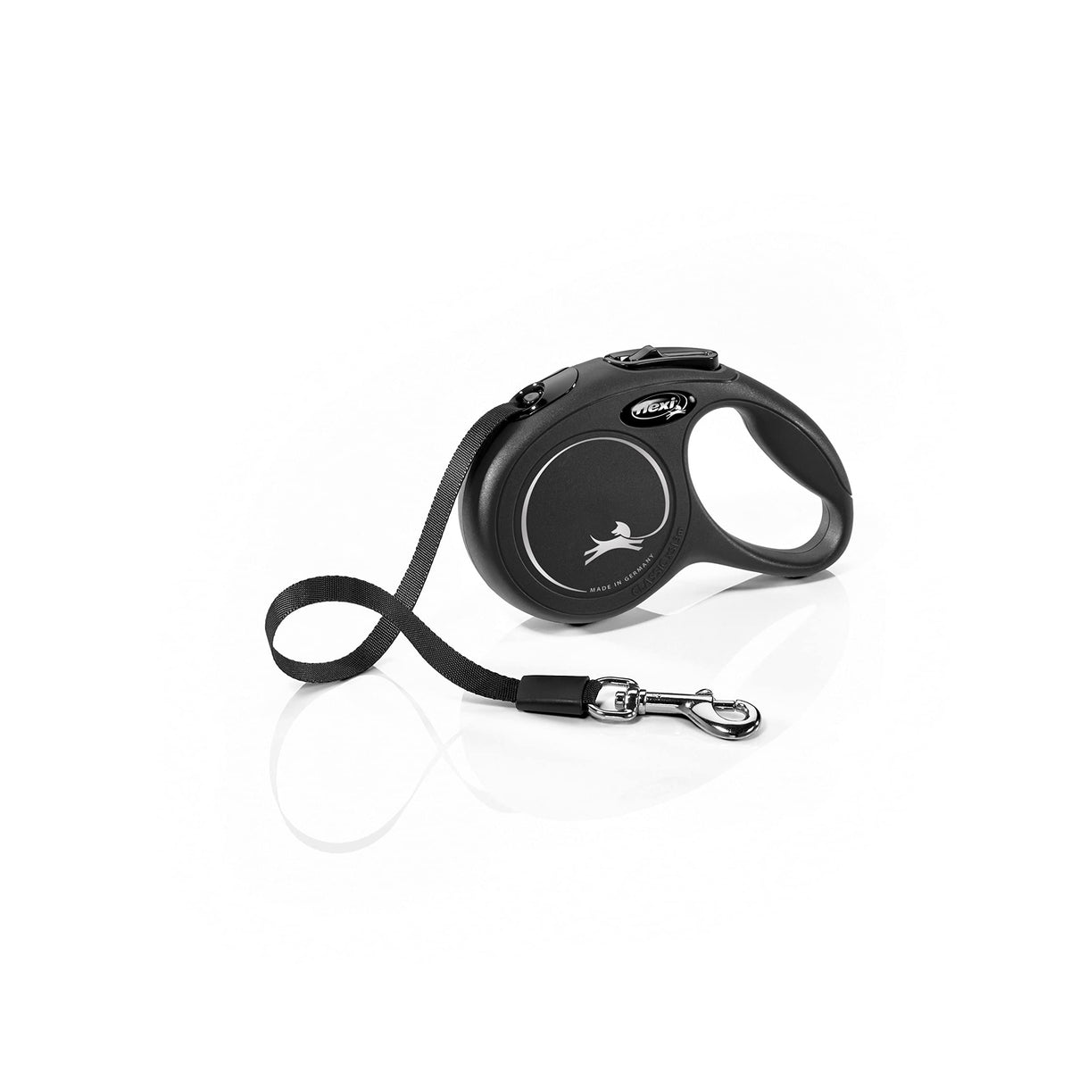 flexi® Classic L Hunde Roll-Leine, 5m Gurt, schwarz
