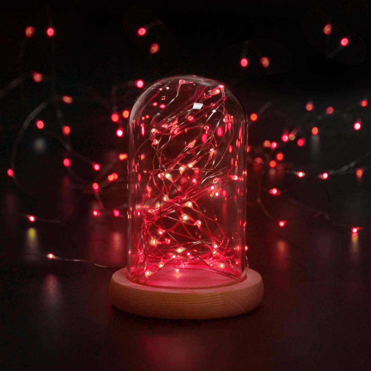 cshare Halloween Deko Lichterkette, Herbst lichterkette, 16.4ft/5m 50LEDs Orange Fall Fairy Lichter,Halloween Dekorationen String IP65 wasserdicht Zelt Lichter für kürbis Dach Fenster Party(Orange)