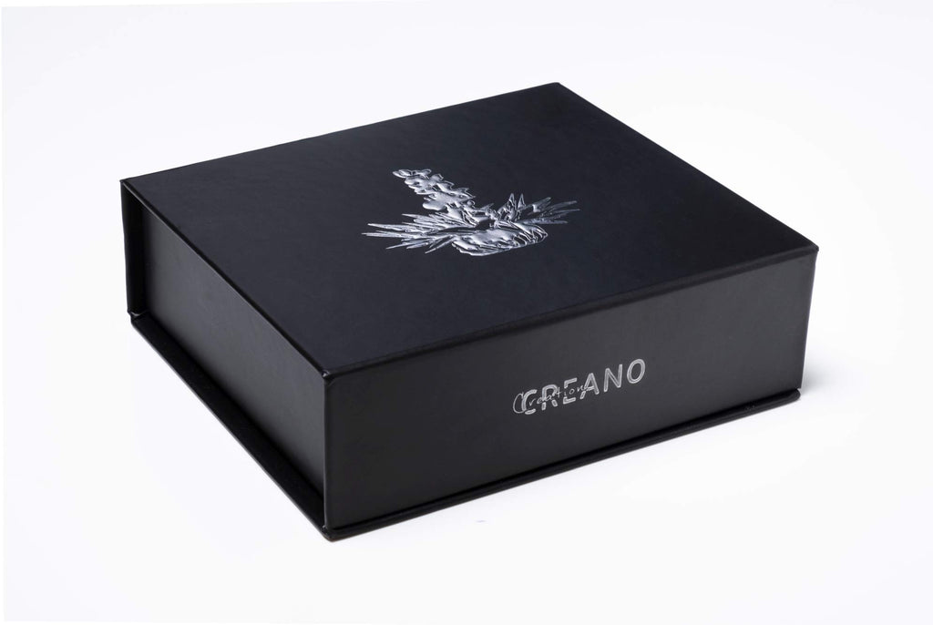 Creano 6 Teeblumen Geschenkbox weißer, schwarzer & grüner Tee in edler Magnetbox mit Silberprägung - 6 verschiedene Sorten - Geschenk zu Weihnachten