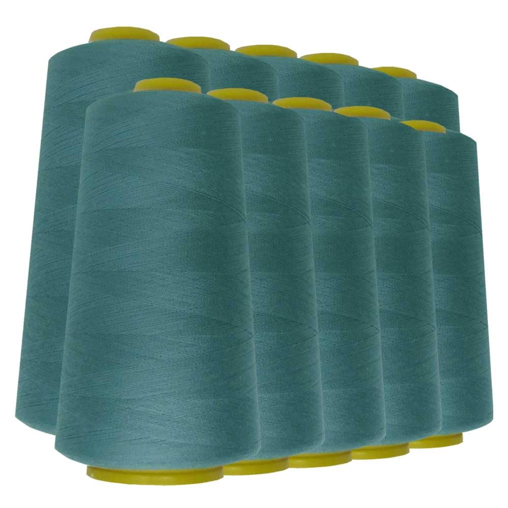 Schneidereibedarf Werner - 10 Rollen/Konen Overlock-Nähgarn/Overlockgarn - Polyester, 40/2 Stärke, 2743 Meter / 3000 Yards, für Näharbeiten, Quilten, Patchwork, Kleidung (schwarz (580))