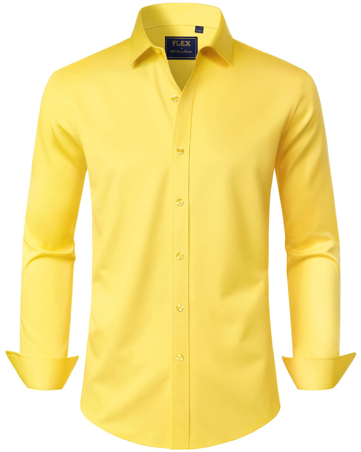 J.VER Men's Dress Shirts Solid Long Sleeve Stretch Wrinkle-Free Formal Shirt Business Casual Button Down Shirts