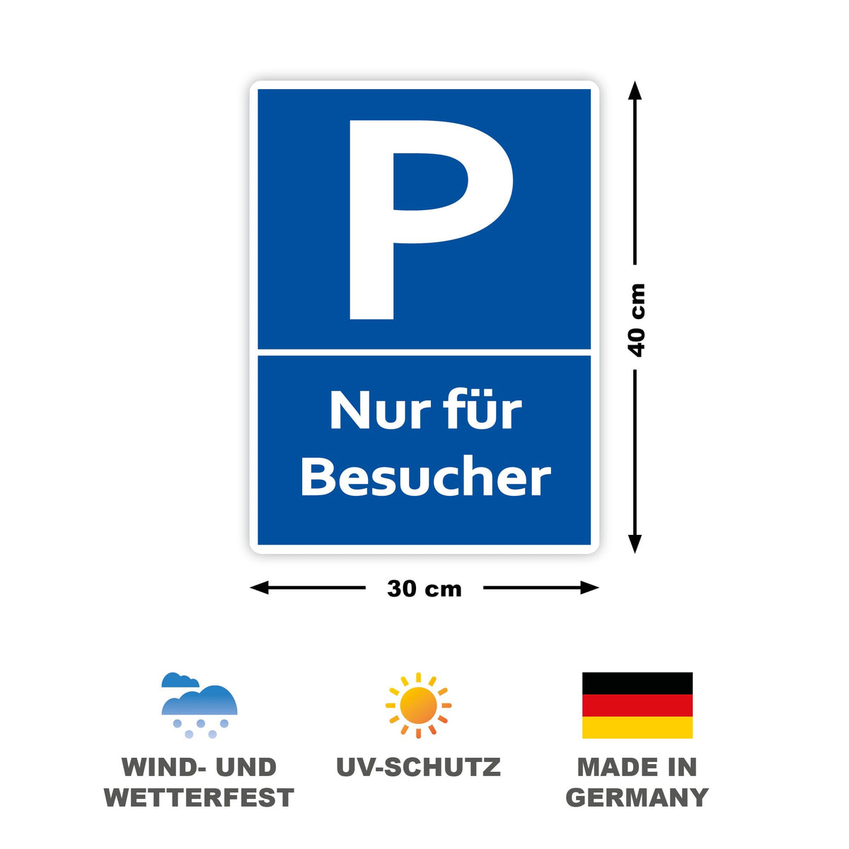 STROBO 2x XXL PVC-Schilder "Feuerwehrzufahrt" 40 x 30 cm mit UV-Schutz
