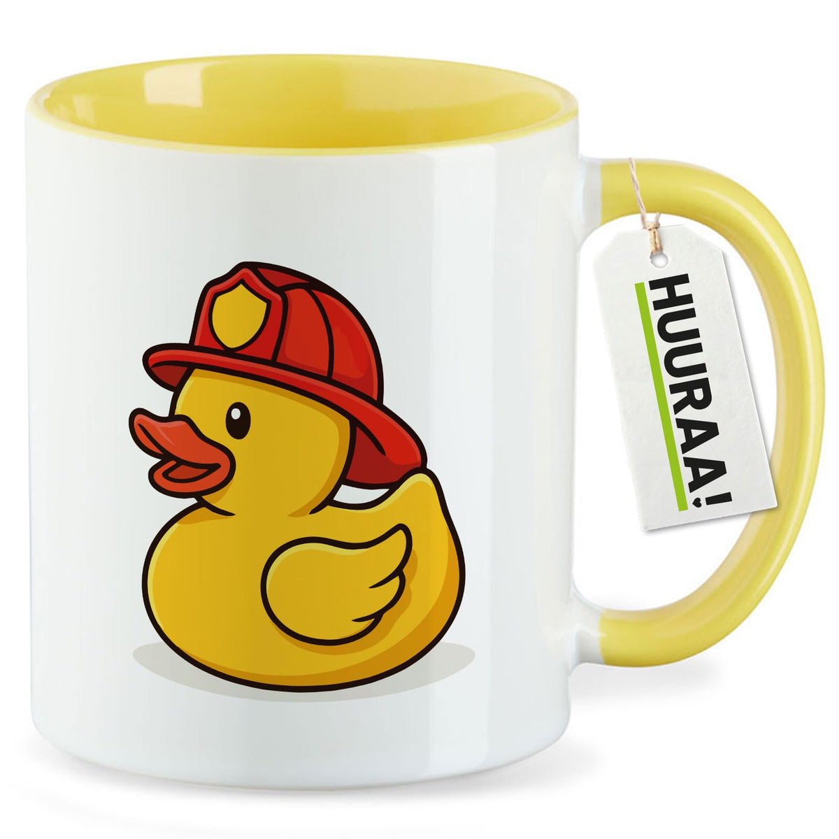 Huuraa Kaffeetasse Quietscheente Feuerwehr Comic Gummiente Geschenk