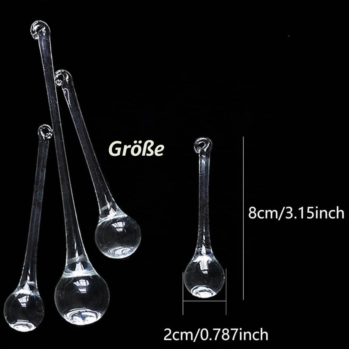 DAHI 12pcs Christbaumschmuck eiszapfen eistropfen Anhänger aus Glas zum Hängen Weihnachten Dekoration (transparent 100x20mm)