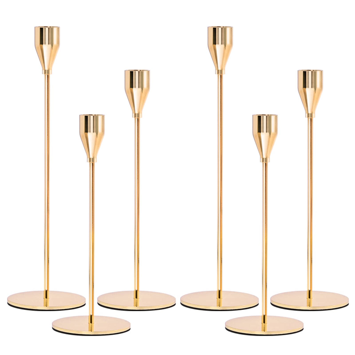 Pesonlook Set mit 24 Kerzenhaltern, Goldfarben, Konisch