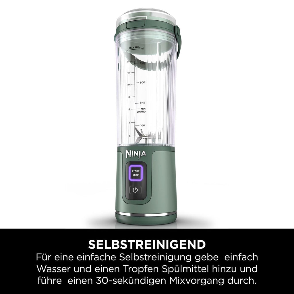 Ninja Blast Tragbarer Mixer / Blender / Smoothie Maker, 530ml Becher, Auslaufsicherer Deckel, Leistungsstarker Mini Standmixer, Kabellos & Wiederaufladbar, Zerkleinert Eis & Obst, Blau, BC151EUNV