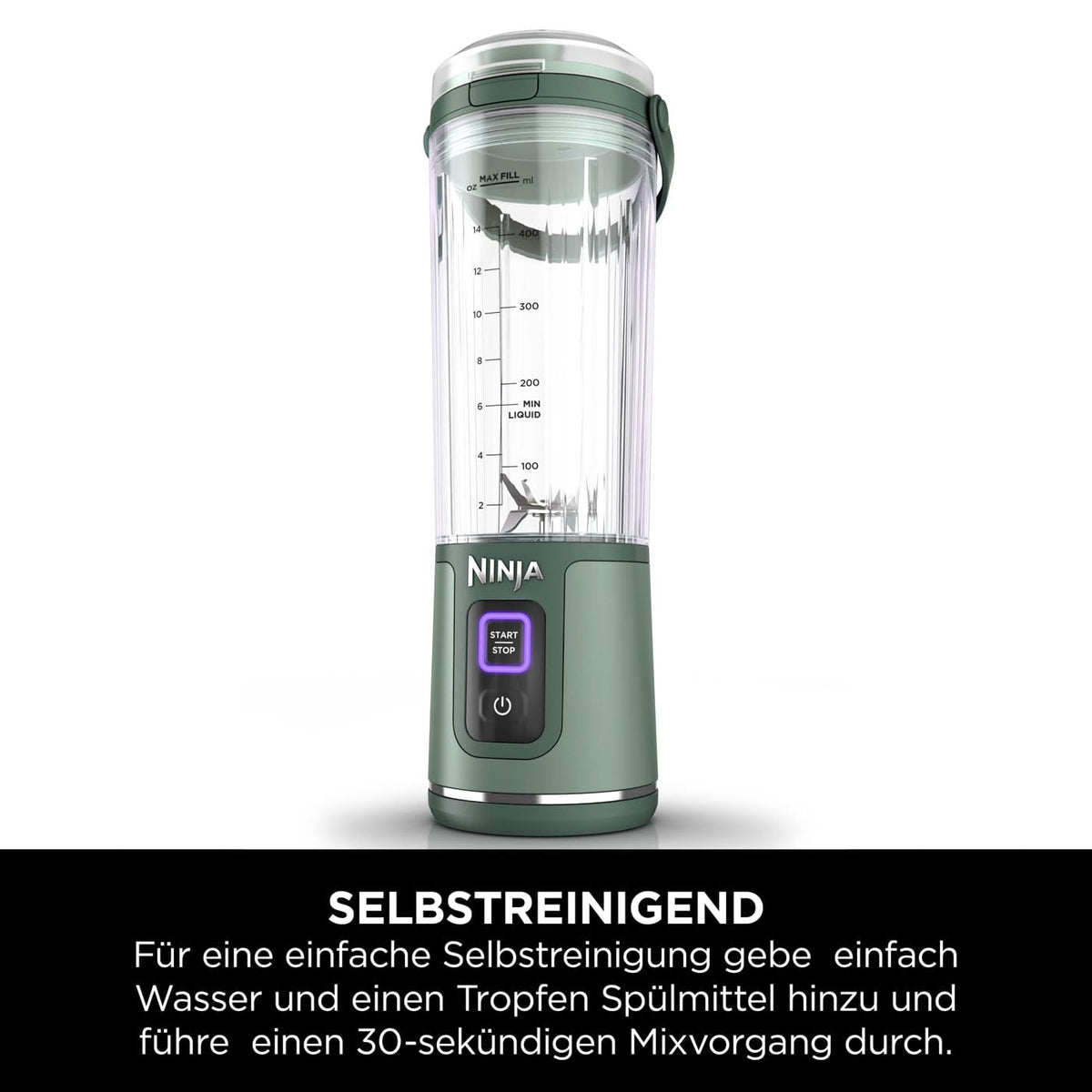 Ninja Blast Tragbarer Mixer / Blender / Smoothie Maker, 530ml Becher, Auslaufsicherer Deckel, Leistungsstarker Mini Standmixer, Kabellos & Wiederaufladbar, Zerkleinert Eis & Obst, Blau, BC151EUNV