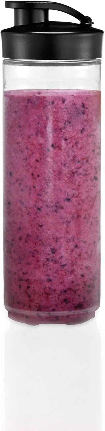 WMF Kult X Mix & Go – Smoothie Maker & Mixer, kompakter Standmixer 300 W mit 0,6 L Tritan-Flasche, 4 Edelstahlklingen, Sicherheitsabschaltung, Shake Mixer aus Cromargan Edelstahl, Deep Black