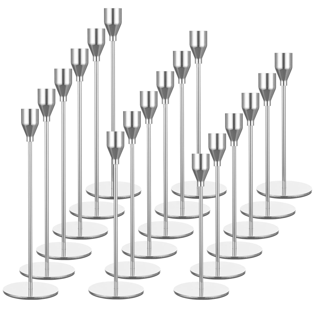 Set mit 12 goldenen Kerzenhaltern, französische Kerzenhalter für Spitzkerzen, Kerzenhalter passend für 3/4 Zoll Dicke Kerzen, Kerzenhalter für Hochzeit, Party, Heim, Abendessen bei Kerzenschein