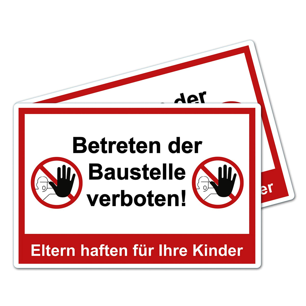 STROBO 2x XXL PVC-Schilder "Feuerwehrzufahrt" 40 x 30 cm mit UV-Schutz