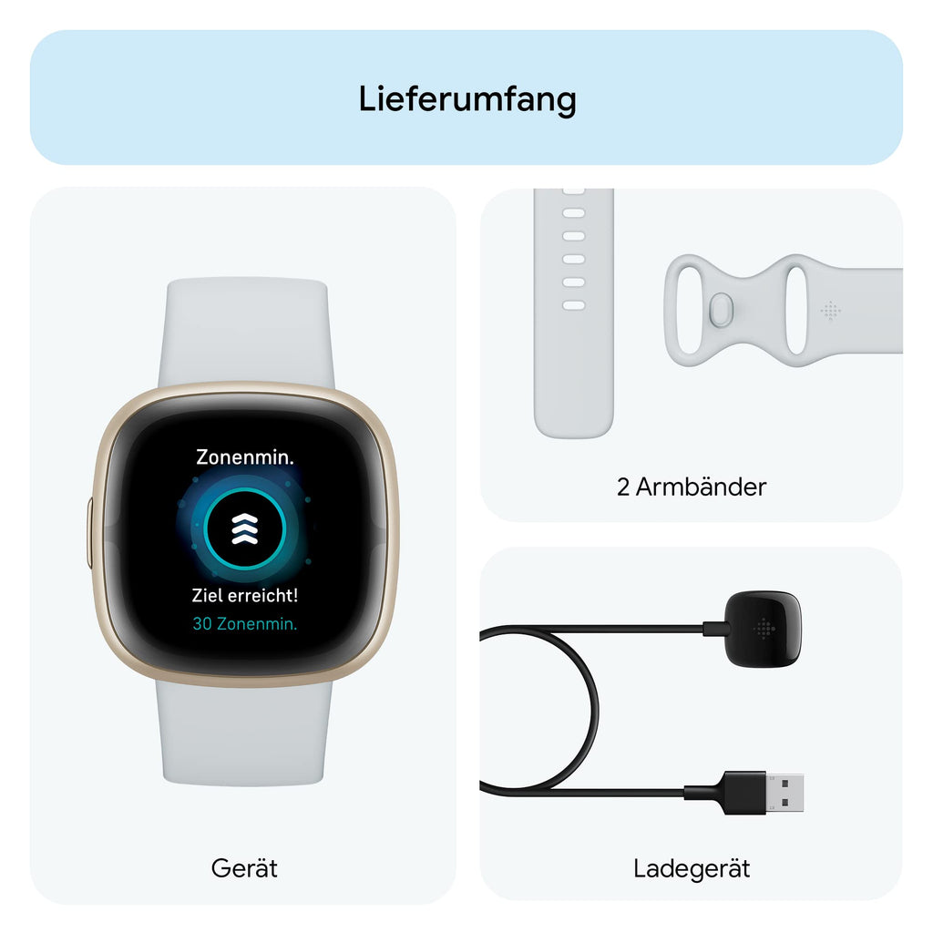 Google Fitbit Sense 2 – Smartwatch Damen / Herren – Fitnessuhr mit integriertem GPS und Telefonfunktion – Fitness-Tracking mit Stressmanagement, EKG und Schlafanalyse – kompatibel mit Android/iOS
