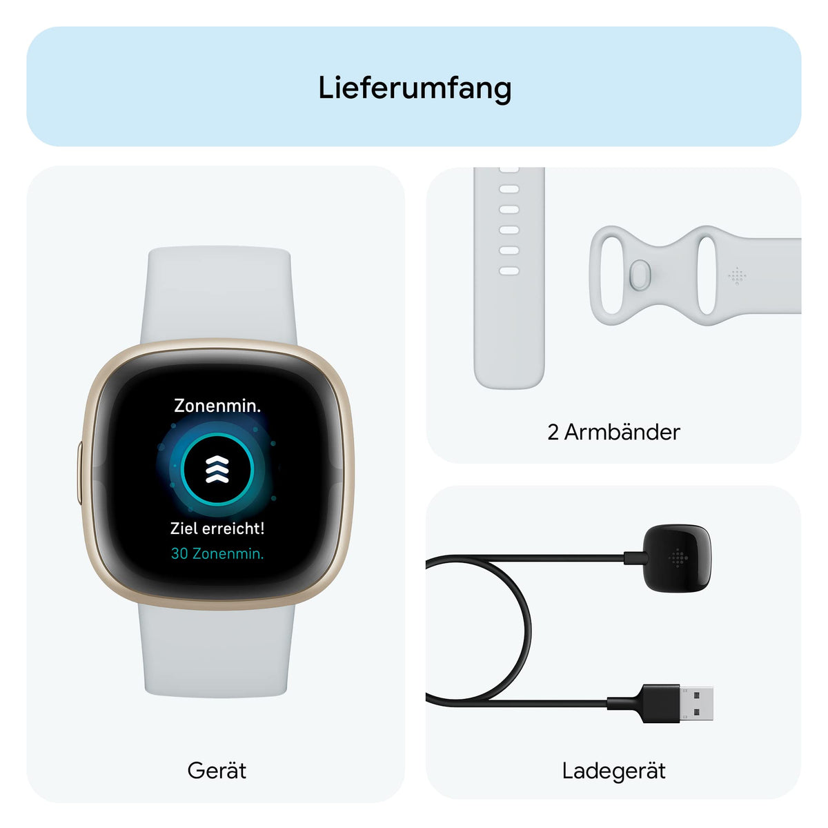 Google Fitbit Sense 2 – Smartwatch Damen / Herren – Fitnessuhr mit integriertem GPS und Telefonfunktion – Fitness-Tracking mit Stressmanagement, EKG und Schlafanalyse – kompatibel mit Android/iOS