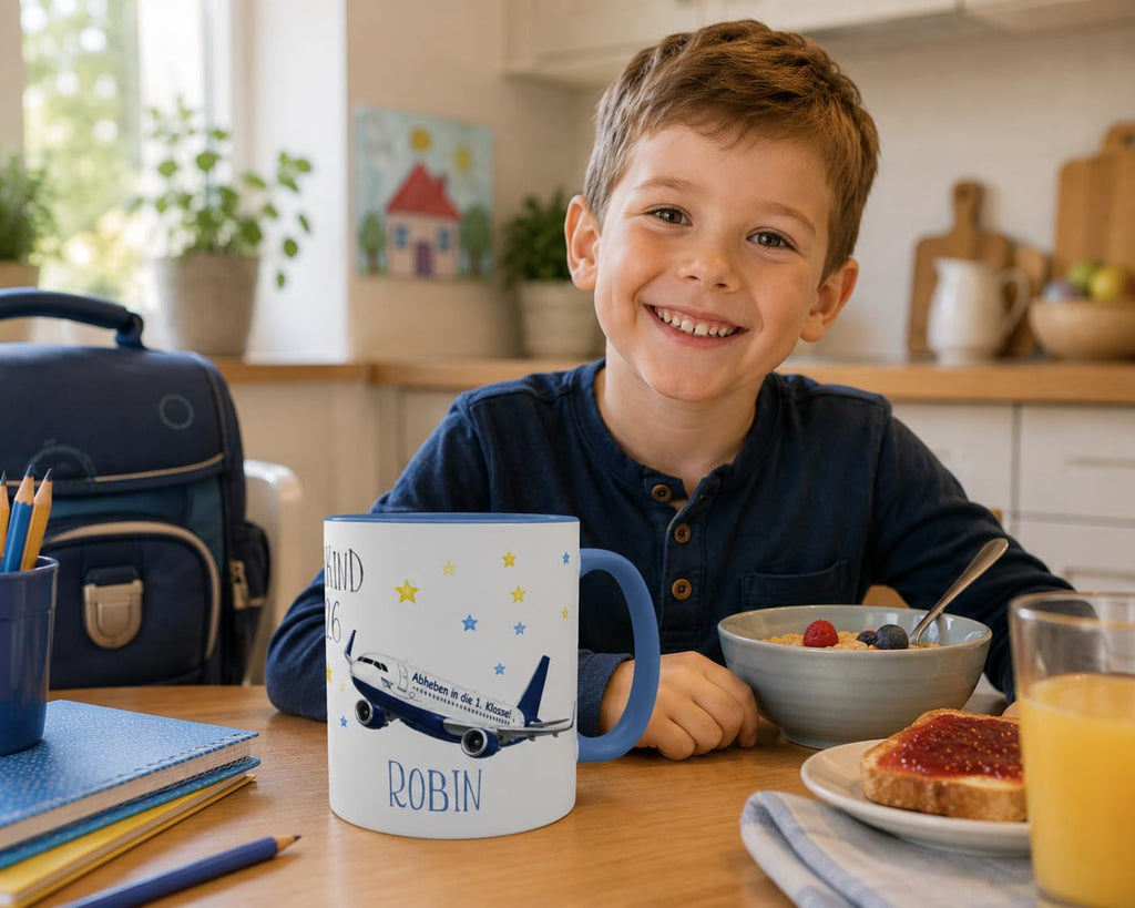 Namenstasse Personalisierte Einschulung Tasse Schulkind 2026 Polizei Motiv mit Wunschname 330ml Keramik spülmaschinenfest Geschenk Schultüte (Feuerwehr)
