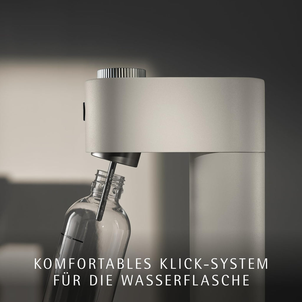 WMF Element One Wassersprudler – vollautomatische Edelstahl Sprudelmaschine mit 3 Graden, platzsparendes Design, eleganter Soda Maker & Sprudelgerät für prickelnden Genuss auf Knopfdruck, Farbe Lava