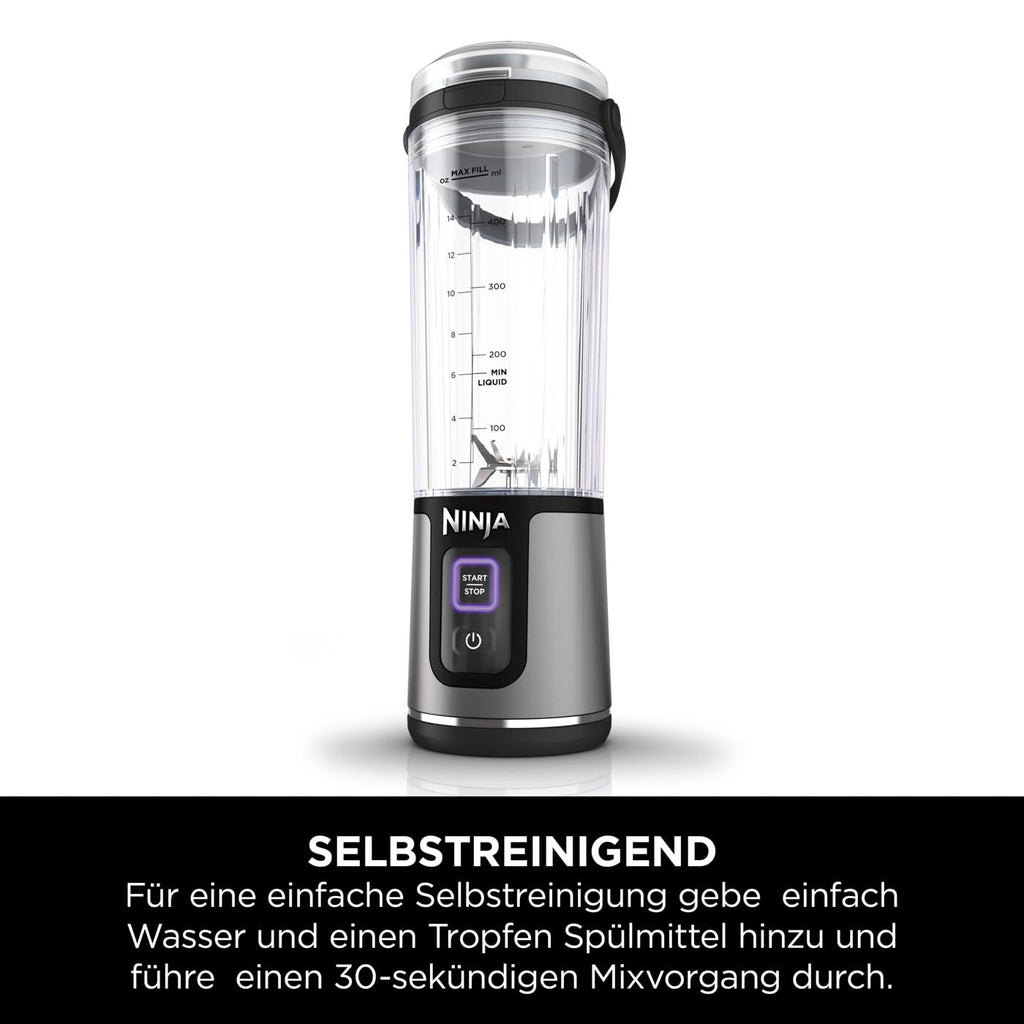 Ninja Blast Tragbarer Mixer / Blender / Smoothie Maker, 530ml Becher, Auslaufsicherer Deckel, Leistungsstarker Mini Standmixer, Kabellos & Wiederaufladbar, Zerkleinert Eis & Obst, Blau, BC151EUNV