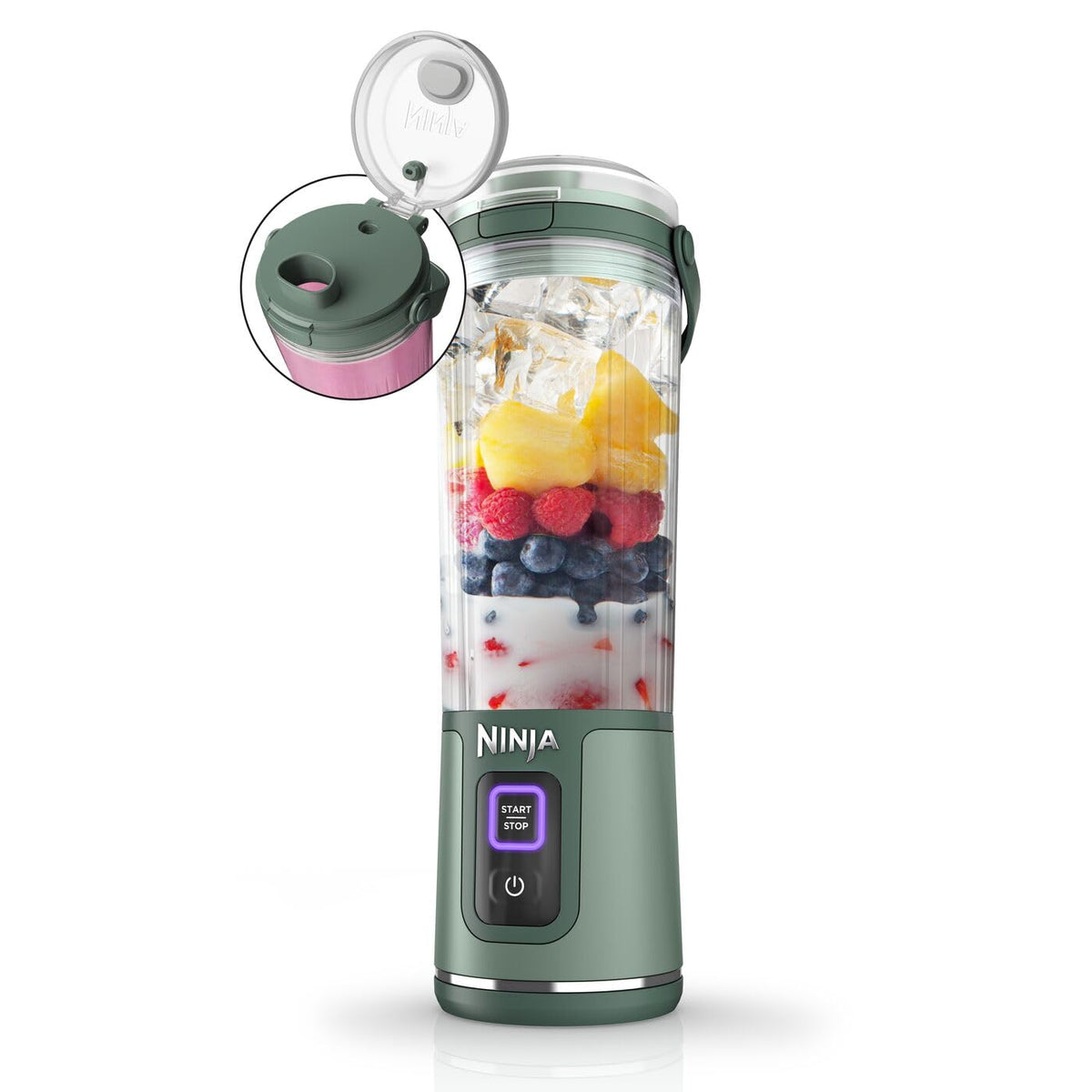 Ninja Blast Tragbarer Mixer / Blender / Smoothie Maker, 530ml Becher, Auslaufsicherer Deckel, Leistungsstarker Mini Standmixer, Kabellos & Wiederaufladbar, Zerkleinert Eis & Obst, Blau, BC151EUNV