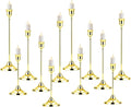 12er Set Goldene Kerzenständer 22/19/16cm – für Tisch, Kamin & Party