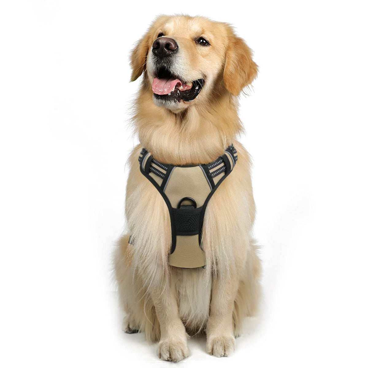 rabbitgoo Hundegeschirr Grosse Hunde Anti Zug mit Griff, L, Schwarz
