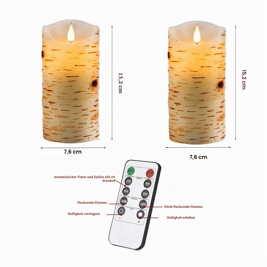 2PACK Wasserdichte Outdoor Flammenlose LED Kerzen Fernbedienung Timer