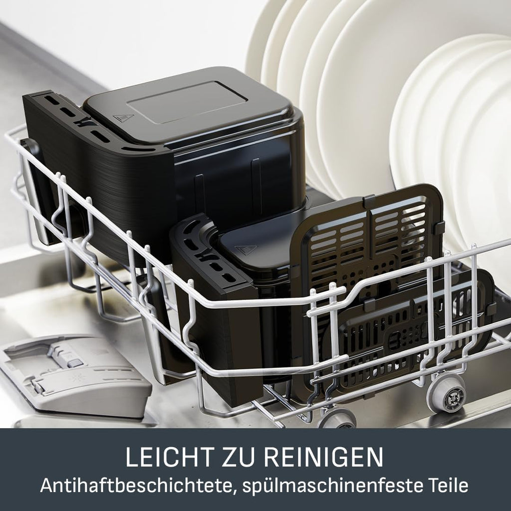 Tefal Dual Easy Fry Heißluftfritteuse 8,3 L mit 2 Kammern