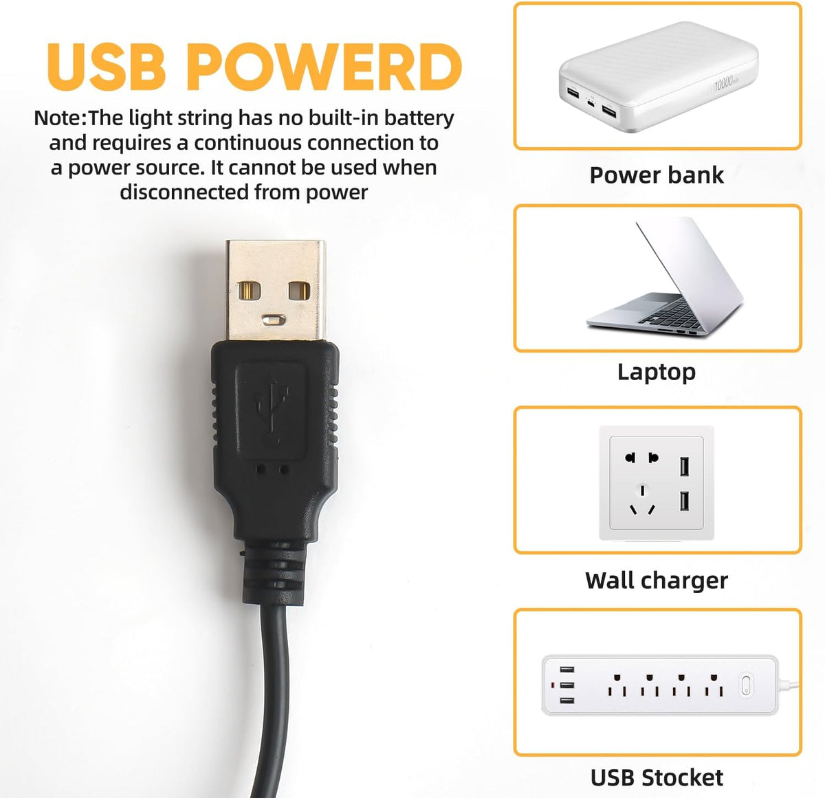 Hoteril 12M Draht Micro Lichterkette, 120LED Lichterkette USB mit Schalter