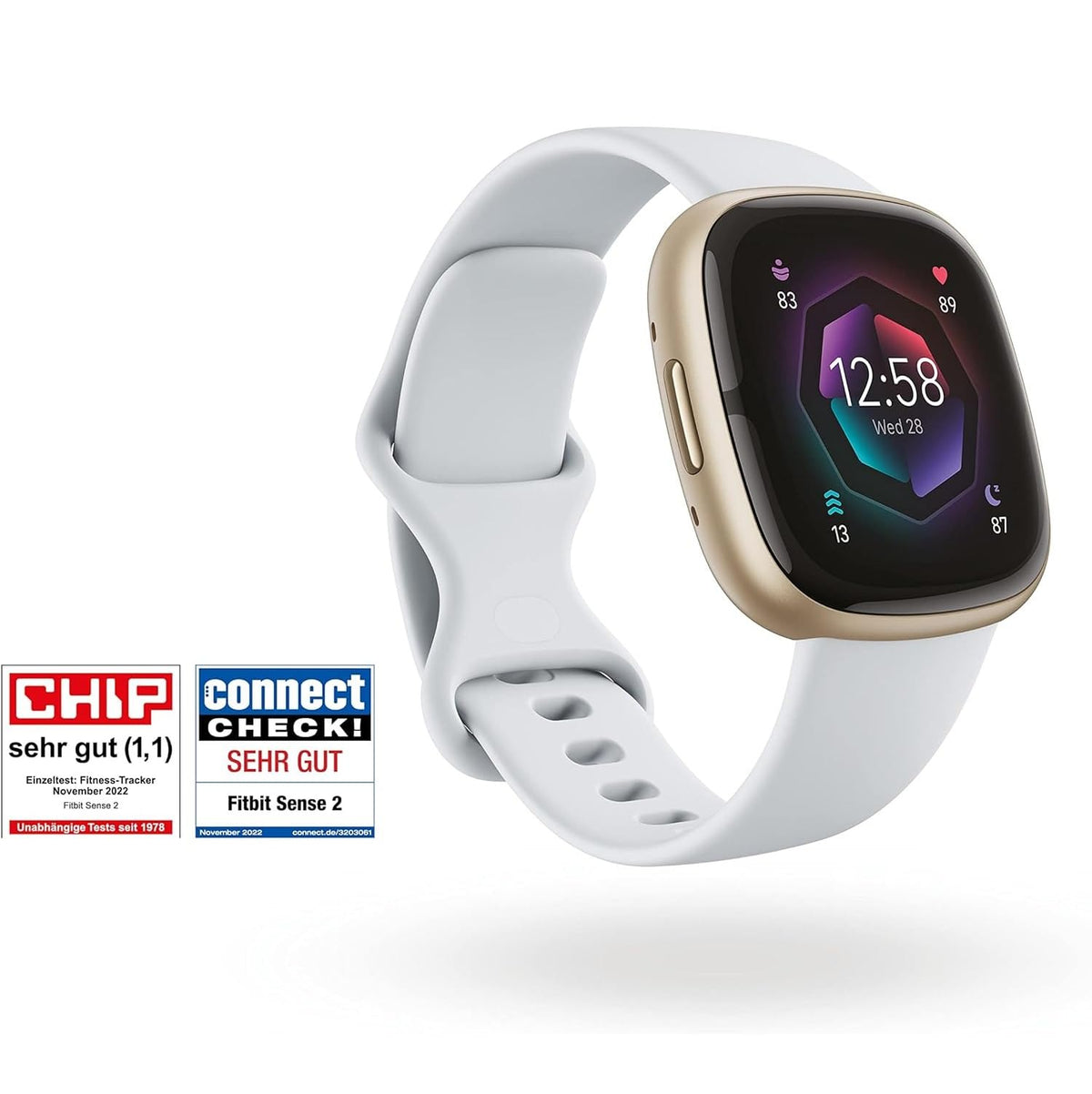 Google Fitbit Sense 2 – Smartwatch Damen / Herren – Fitnessuhr mit integriertem GPS und Telefonfunktion – Fitness-Tracking mit Stressmanagement, EKG und Schlafanalyse – kompatibel mit Android/iOS