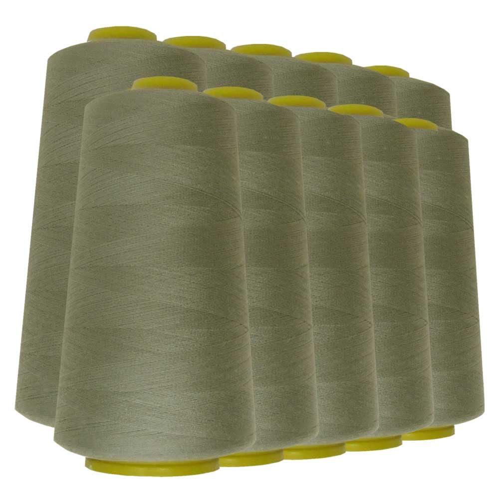 Schneidereibedarf Werner - 10 Rollen/Konen Overlock-Nähgarn/Overlockgarn - Polyester, 40/2 Stärke, 2743 Meter / 3000 Yards, für Näharbeiten, Quilten, Patchwork, Kleidung (schwarz (580))