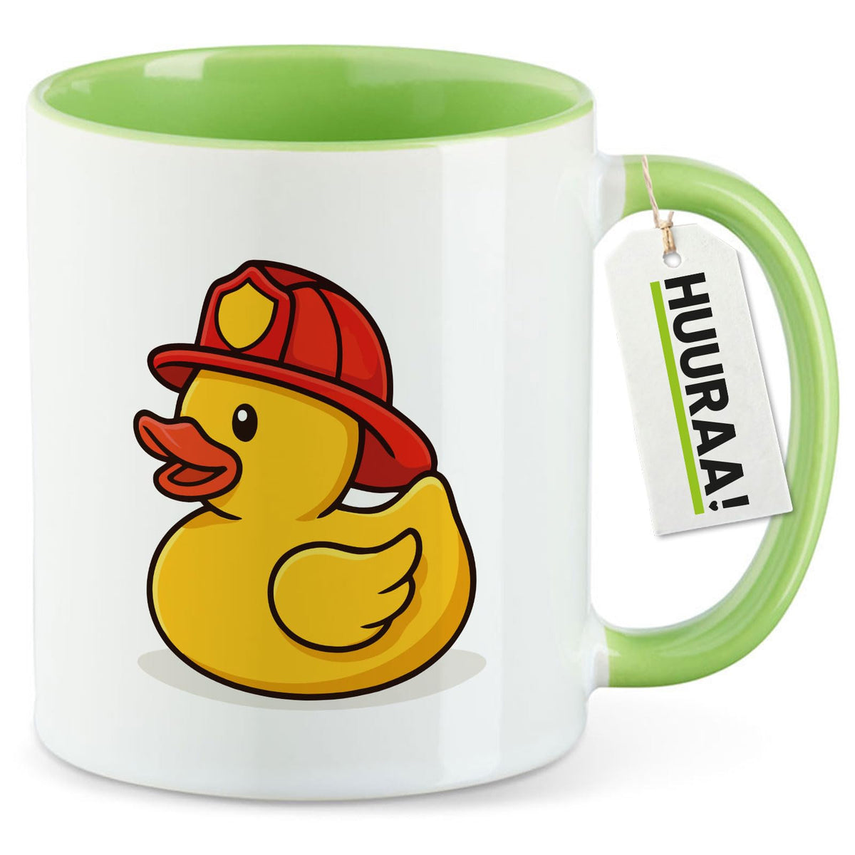 Huuraa Kaffeetasse Quietscheente Feuerwehr Comic Gummiente Geschenk