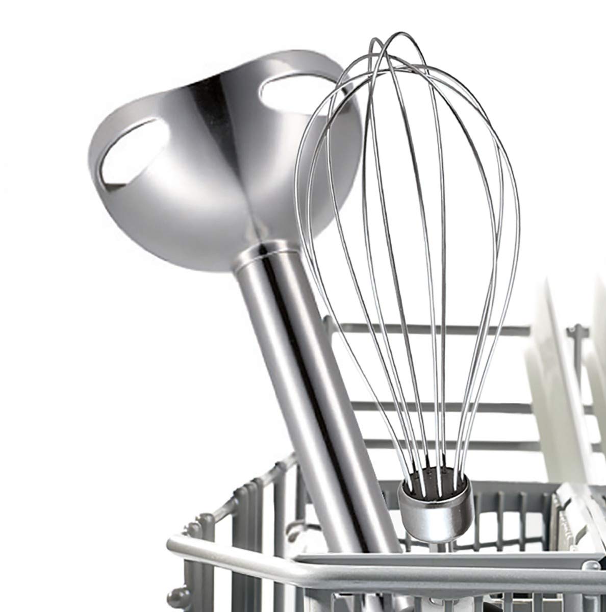 Bosch Stabmixer ErgoMixx, abnehmbarer Mixfuß, mit Mixbecher, 4-Klingen-Messer, Zerkleinerer, ergonomisches Design, 12 Stufen plus Turbo, 600 W, weiß/grau, MSM66020