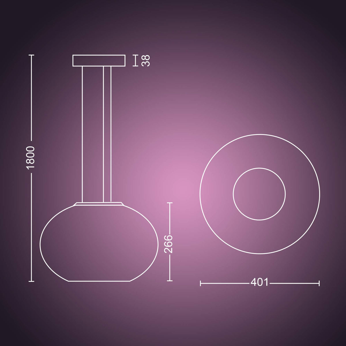 Philips Hue Flourish Tischleuchte, dimmbare LED Leuchte, weißes und farbiges Licht, 16 Millionen Farben, indirekte Beleuchtung über App steuerbar, kompatibel mit Alexa, Neue Generation