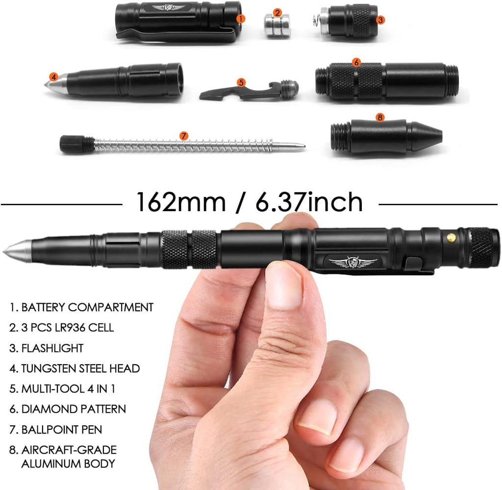 BIIB Geschenke für Männer, Multitool Pen mit LED für Feuerwehr Geschenk