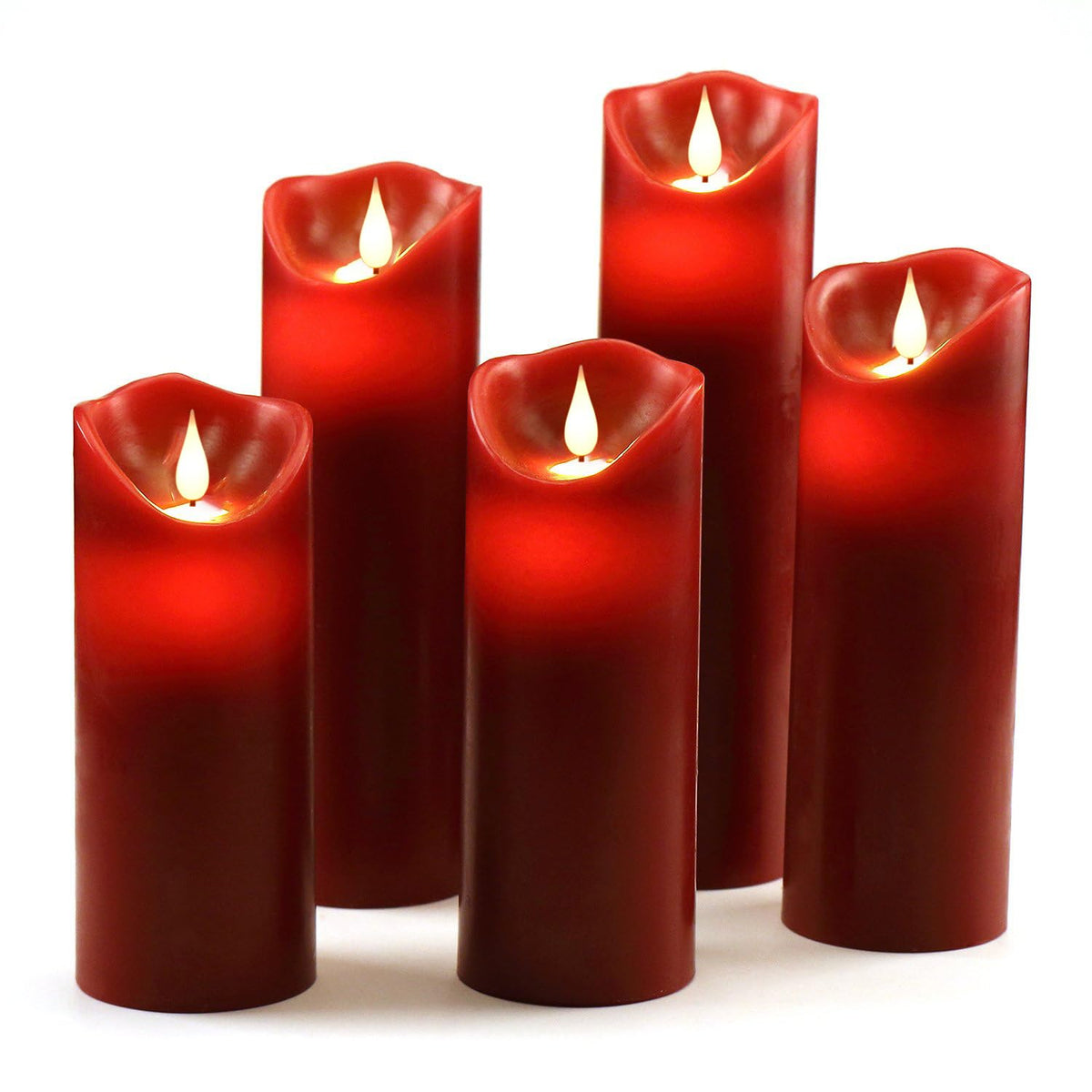 LED Kerzen Set von 9 Flammenlose Kerzen Batteriebetriebene Kerzen D2.2xH 4 "5" 6 "7" 8 "9" Echtwachssäule Kerzen Flackern mit Fernbedienung und Timer-Steuerung, Elfenbein Farbe（9x1）