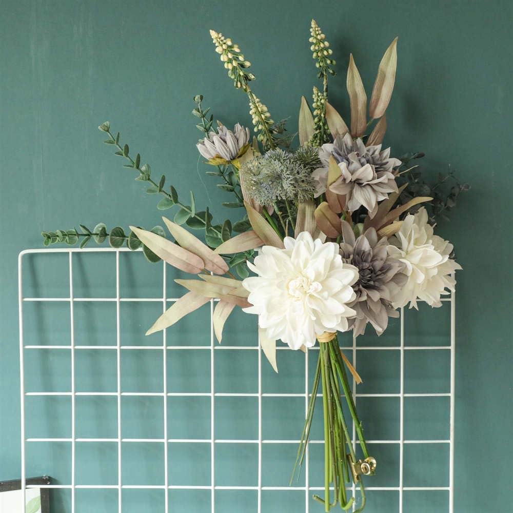 KIRIFLY Kunstblumen Künstliche Pflanzen Blumen Deko Seidenblumen Blumenarrangements Kernstück Hochzeit Blumenstrauß(Herbstrot)