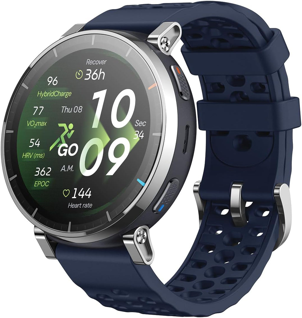 Amazfit Active 3 Premium 45mm GPS Lauf-Smartwatch, 1,32" AMOLED Saphir-Display, 12 Tage Akku, 4GB, NFC, Offline-Karten, 170+ Trainingsmodi, 5 ATM, Herzfrequenz- & Fitness-Tracker für Android & iPhone