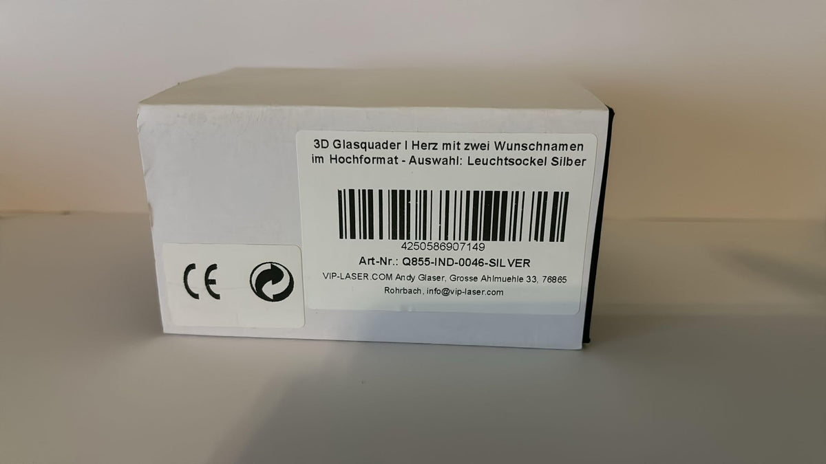 VIP-LASER 3D Herz mit Wunschtext inkl. LED Leuchtsockel Schwarz & Gravur | Personalisiertes Geschenk graviert für Frauen und Männer | Geschenkidee zu Weihnachten Valentinstag Jahrestage